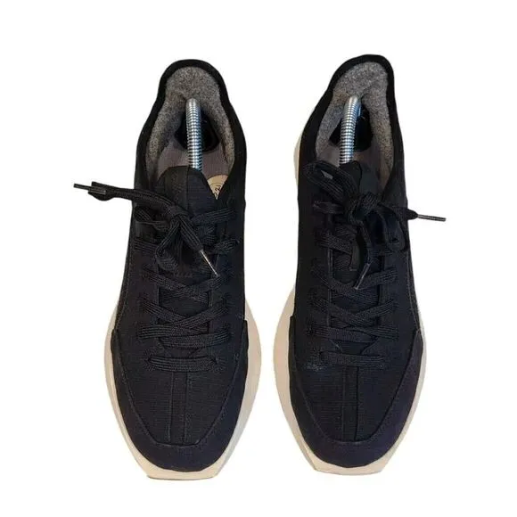Allbirds Risers Black Blizzard Sole Organic Cotton Canvas Comfort Sneakers | 10
