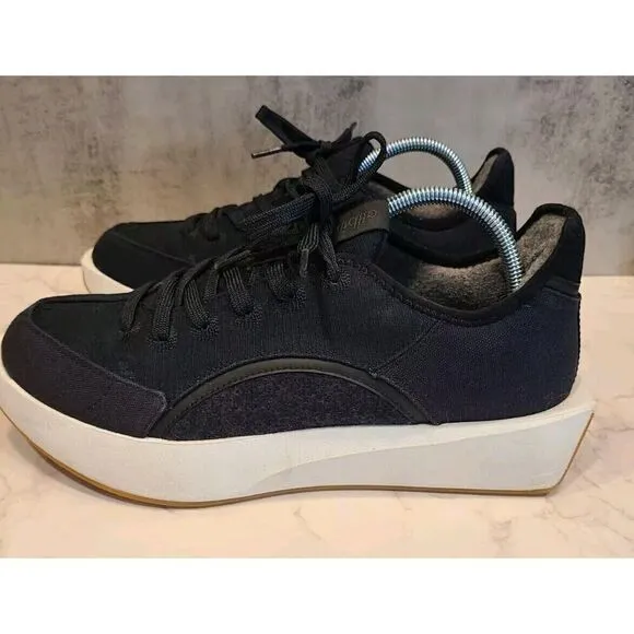 Allbirds Risers Black Blizzard Sole Organic Cotton Canvas Comfort Sneakers | 10