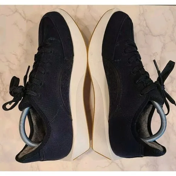 Allbirds Risers Black Blizzard Sole Organic Cotton Canvas Comfort Sneakers | 10
