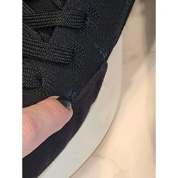 Allbirds Risers Black Blizzard Sole Organic Cotton Canvas Comfort Sneakers | 10