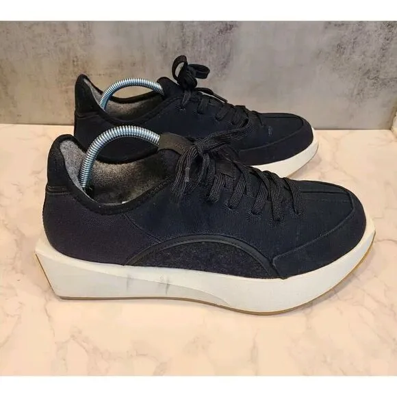 Allbirds Risers Black Blizzard Sole Organic Cotton Canvas Comfort Sneakers | 10