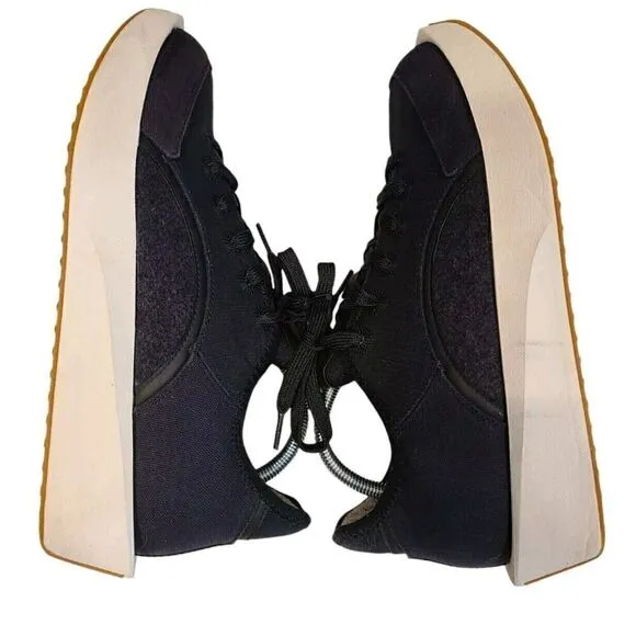 Allbirds Risers Black Blizzard Sole Organic Cotton Canvas Comfort Sneakers | 10