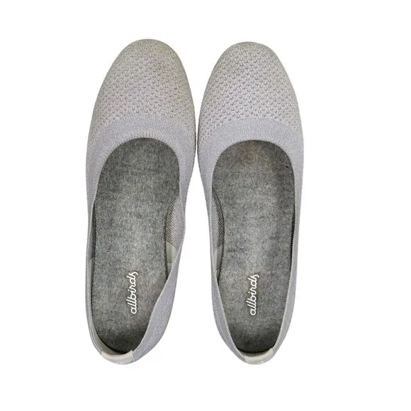 Allbirds Shoes Womens 8 Ballet Flats Tree Breezer Slip On Casual Breathable Grey