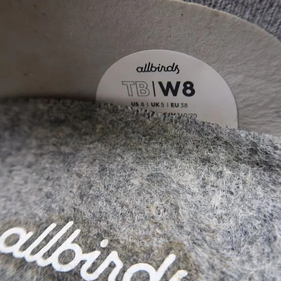 Allbirds Shoes Womens 8 Ballet Flats Tree Breezer Slip On Casual Breathable Grey