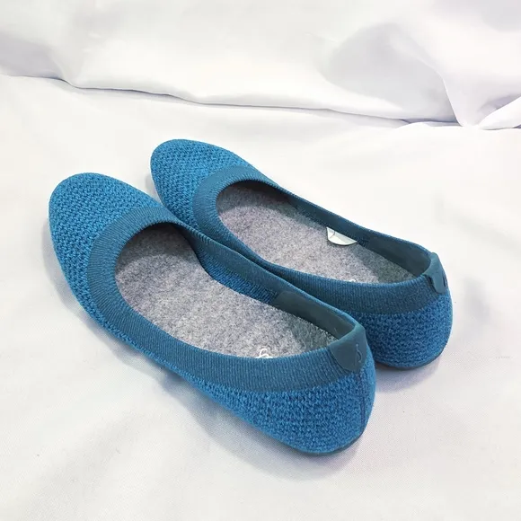 Allbirds Tree Breezer Ballet Flats Teal Blue Breathable Comfort Womens Size 6.5