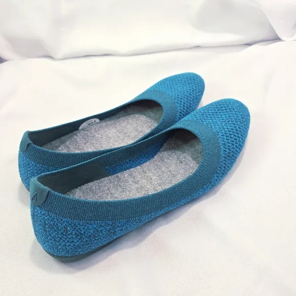 Allbirds Tree Breezer Ballet Flats Teal Blue Breathable Comfort Womens Size 6.5