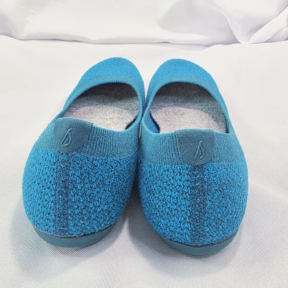 Allbirds Tree Breezer Ballet Flats Teal Blue Breathable Comfort Womens Size 6.5