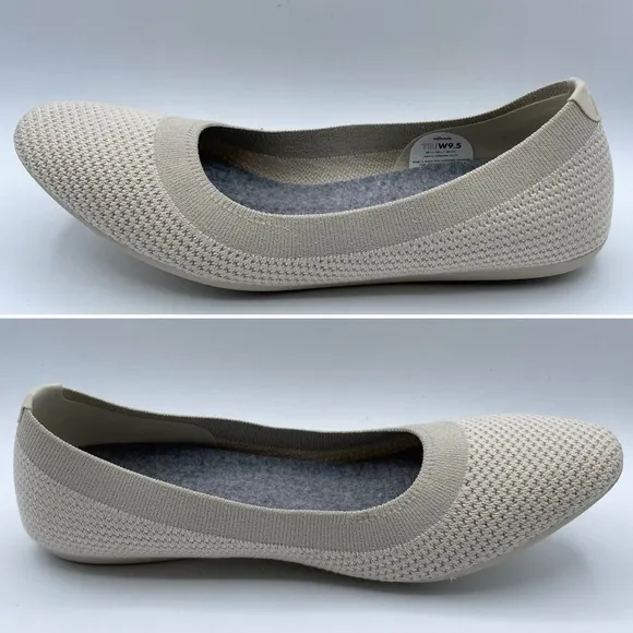 Allbirds Tree Breezer Flats Cream Hush Beige White Mesh Slip On Shoes Casual 9.5