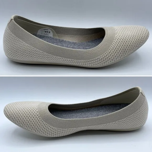 Allbirds Tree Breezer Flats Cream Hush Beige White Mesh Slip On Shoes Casual 9.5
