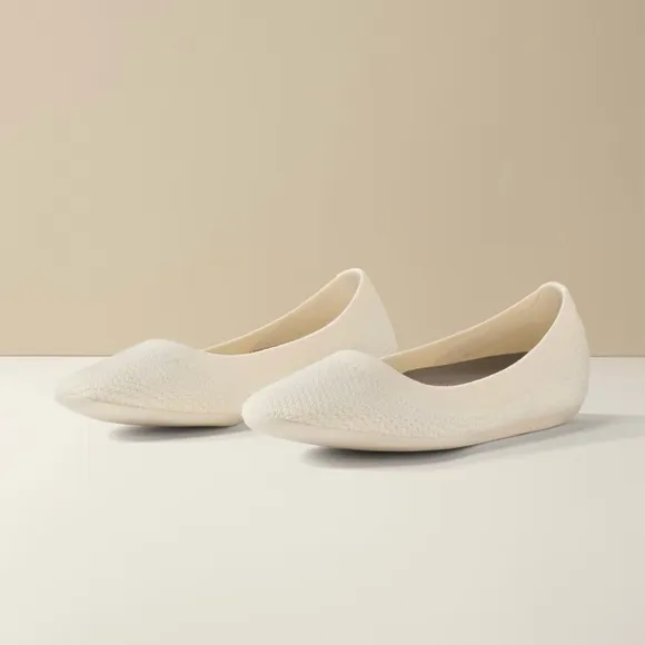 Allbirds Tree Breezer Flats Cream Hush Beige White Mesh Slip On Shoes Casual 9.5