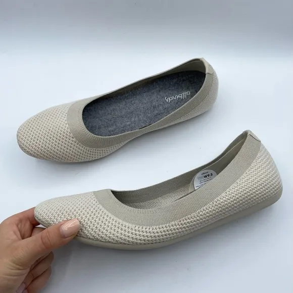 Allbirds Tree Breezer Flats Cream Hush Beige White Mesh Slip On Shoes Casual 9.5