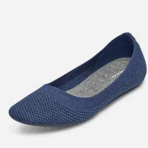 allbirds tree breezer knit flats in navy blue