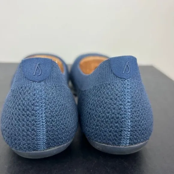 Allbirds tree breezers in navy night blue slip on washable flats womens size 8