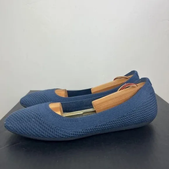 Allbirds tree breezers in navy night blue slip on washable flats womens size 8