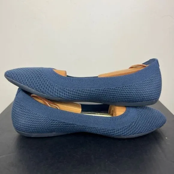 Allbirds tree breezers in navy night blue slip on washable flats womens size 8