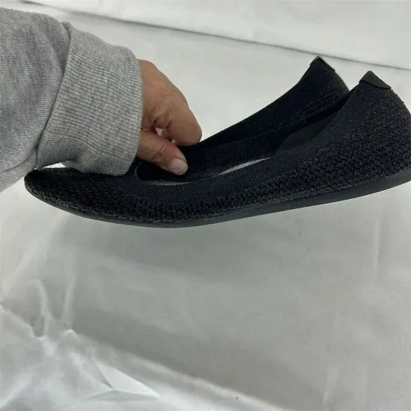 Allbirds Tree Breezers Women's Black Knit Ballet Flats Eco-Friendly Size 7.5