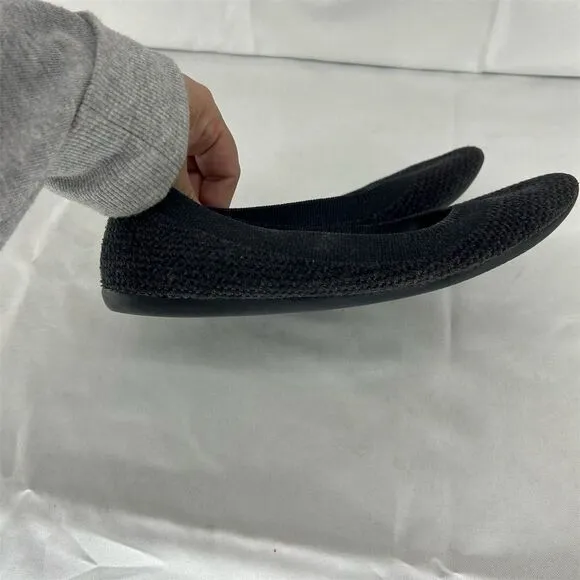 Allbirds Tree Breezers Women's Black Knit Ballet Flats Eco-Friendly Size 7.5