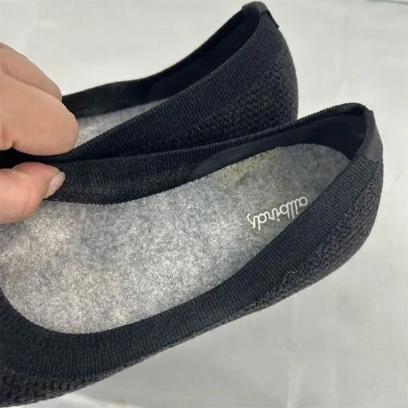 Allbirds Tree Breezers Women's Black Knit Ballet Flats Eco-Friendly Size 7.5