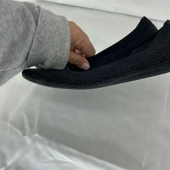 Allbirds Tree Breezers Women's Black Knit Ballet Flats Eco-Friendly Size 7.5