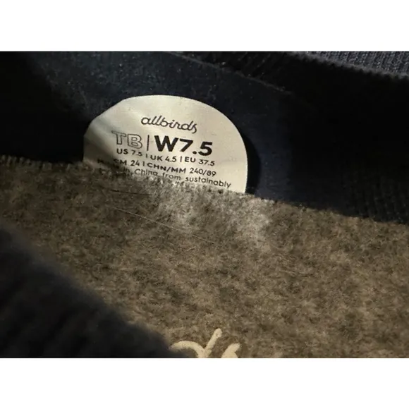 Allbirds WashableTree Breezers Flats Eco Knit Ballet Wool Navy Womens 7.5W