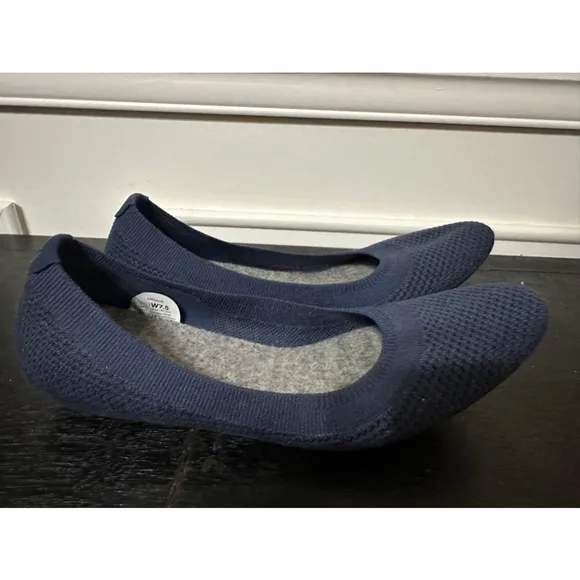 Allbirds WashableTree Breezers Flats Eco Knit Ballet Wool Navy Womens 7.5W