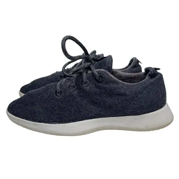 Allbirds Wool Runner Sneakers Mens 10 Natural Black with Natural White Sole