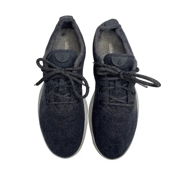 Allbirds Wool Runner Sneakers Mens 10 Natural Black with Natural White Sole
