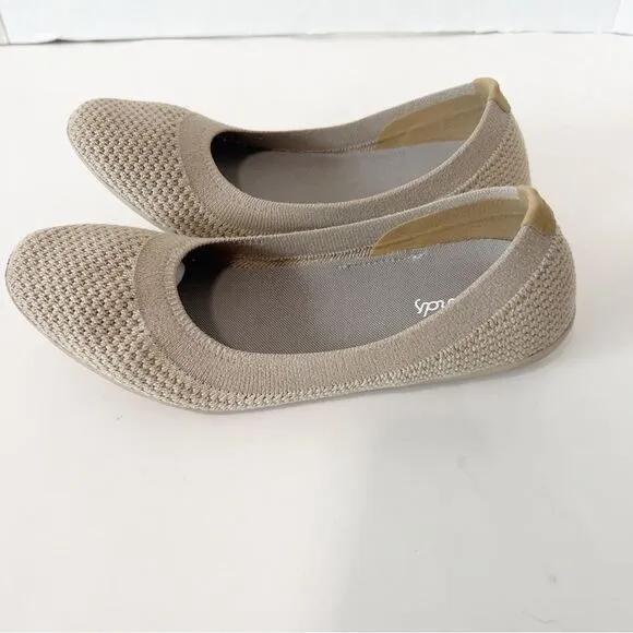 Allbirds Women's Rugged Beige Tree Breezers Ballet Flats Comfort Shoes Size 6