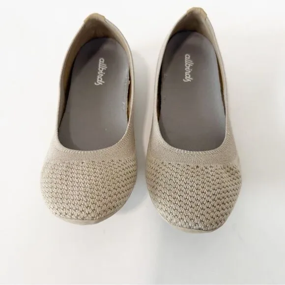 Allbirds Women's Rugged Beige Tree Breezers Ballet Flats Comfort Shoes Size 6