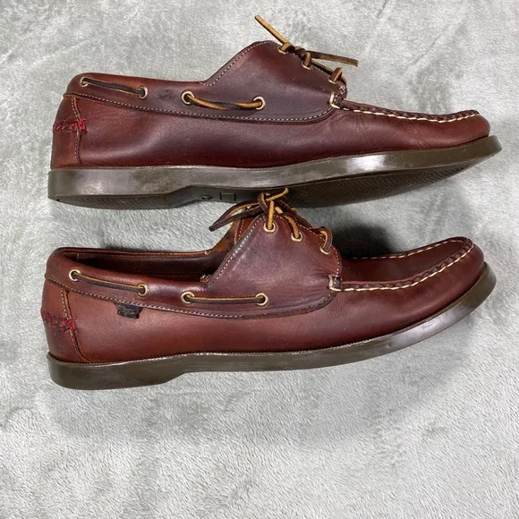 Allen Edmonds Boat Shoes 13 D  Leather Loafers Casual Brown Lace Up