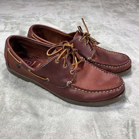 Allen Edmonds Boat Shoes 13 D  Leather Loafers Casual Brown Lace Up