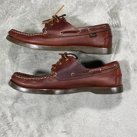 Allen Edmonds Boat Shoes 13 D  Leather Loafers Casual Brown Lace Up