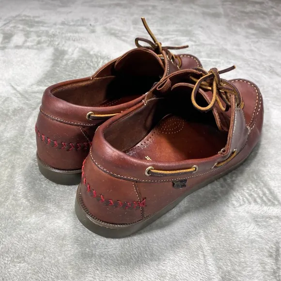 Allen Edmonds Boat Shoes 13 D  Leather Loafers Casual Brown Lace Up