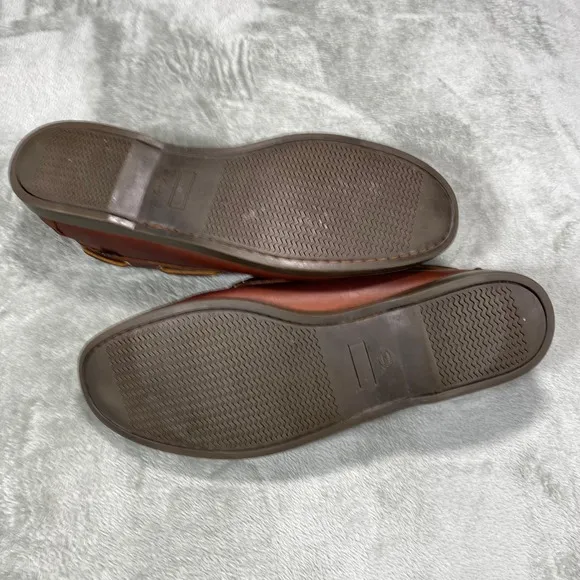 Allen Edmonds Boat Shoes 13 D  Leather Loafers Casual Brown Lace Up