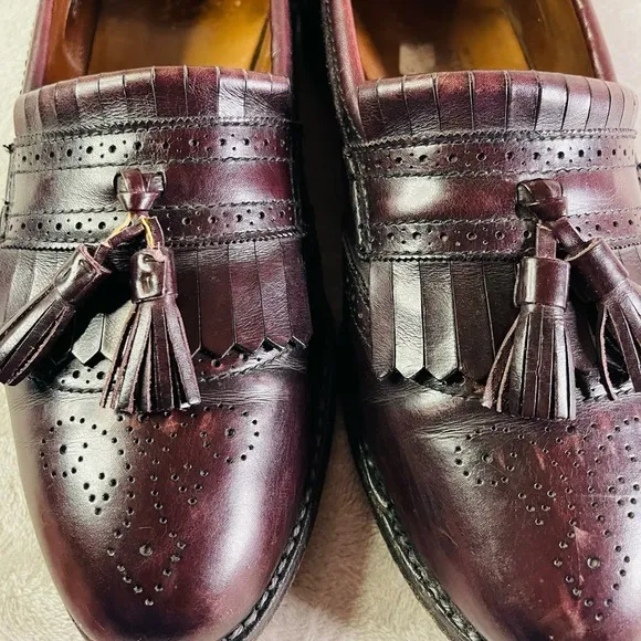 Allen Edmonds Bridgeton Dress Shoes Men's Size 9B Leather Kiltie Tassel Loafers