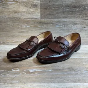 Allen Edmonds Brown Leather Fringe Top Loafers Men's Size 9.5