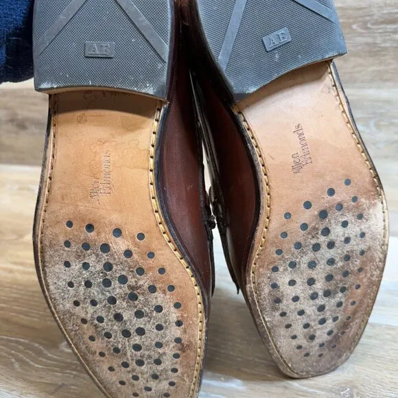 Allen Edmonds Brown Leather Fringe Top Loafers Men's Size 9.5