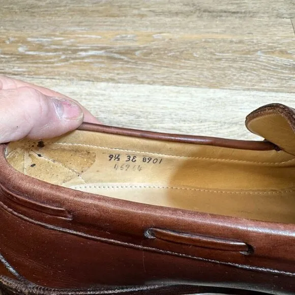 Allen Edmonds Brown Leather Fringe Top Loafers Men's Size 9.5