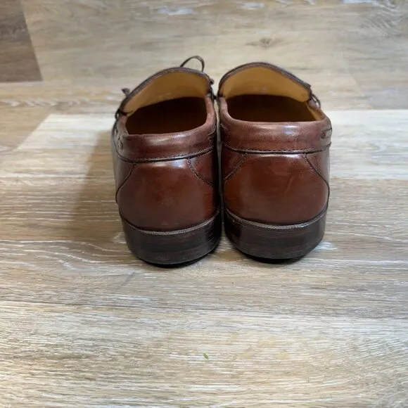 Allen Edmonds Brown Leather Fringe Top Loafers Men's Size 9.5