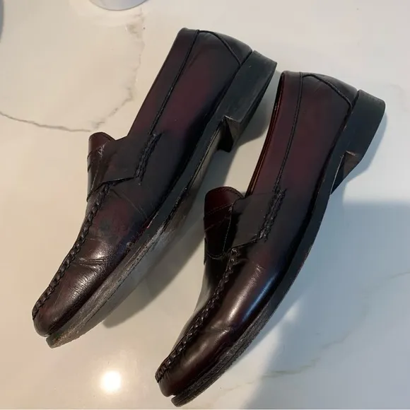 Allen Edmonds brown Walden penny loafers slip on 10 D