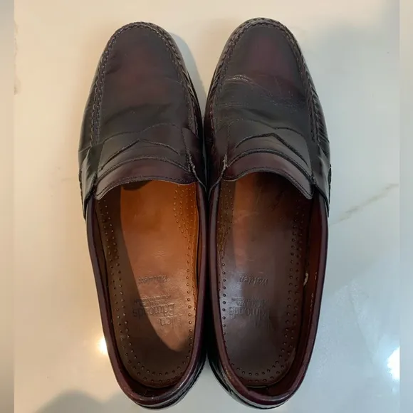 Allen Edmonds brown Walden penny loafers slip on 10 D