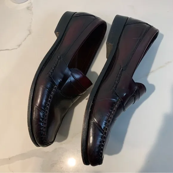 Allen Edmonds brown Walden penny loafers slip on 10 D