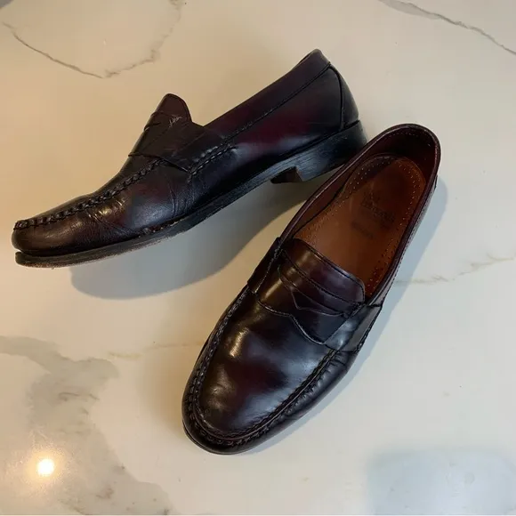 Allen Edmonds brown Walden penny loafers slip on 10 D