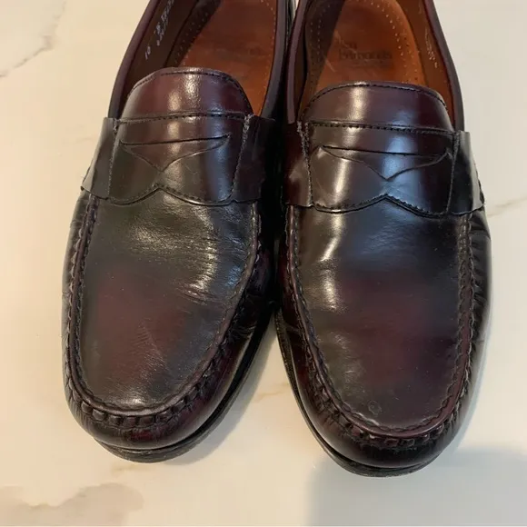 Allen Edmonds brown Walden penny loafers slip on 10 D