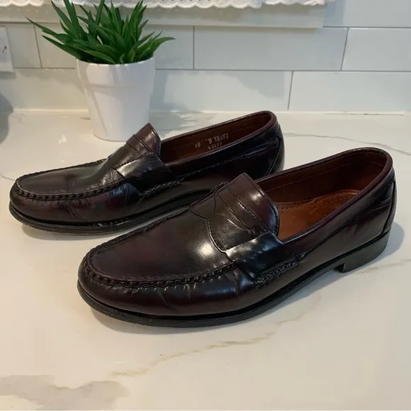 Allen Edmonds brown Walden penny loafers slip on 10 D