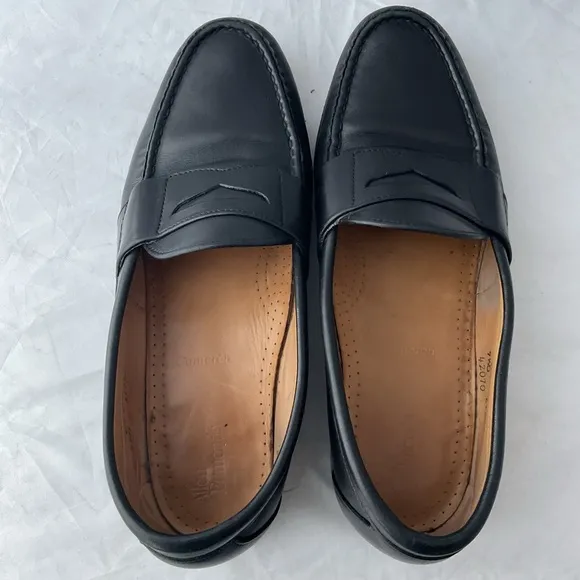 Allen Edmonds Cameron Black Leather Slip On Penny Loafers Men’s Size 9.5D