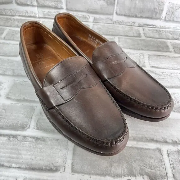 Allen Edmonds Cavanaugh Men's Size 13 Chocolate Brown Leather Penny Loafers