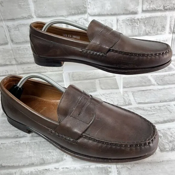Allen Edmonds Cavanaugh Men's Size 13 Chocolate Brown Leather Penny Loafers