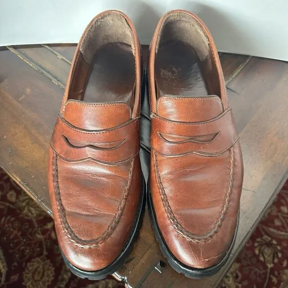Allen Edmonds Fairmont Men's Brown Leather Penny Loafers Vibram Soles Size 10.5