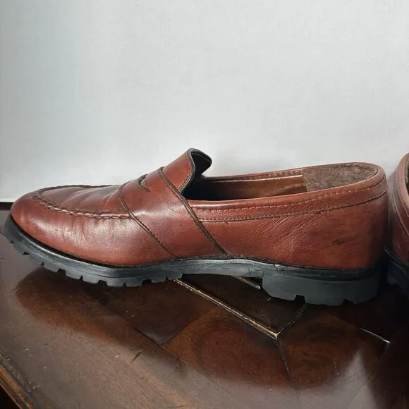Allen Edmonds Fairmont Men's Brown Leather Penny Loafers Vibram Soles Size 10.5